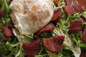 A recipe for a wonderful and simple poached egg salad (aka: Salade Lyonnaise)
