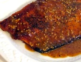 Recipe: Salmon Filet in Maple + Mustard Seed Sauce