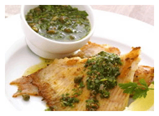 Skate with Lemon, Butter and Caper Sauce