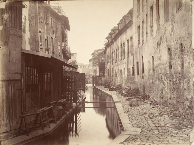 Charles Marville, La Bièvre River, a tributary of the Seine, where tanneries dumped waste