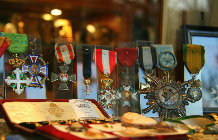 Antique medals at Bacqueville in the Palais Royal by Virginia Jones