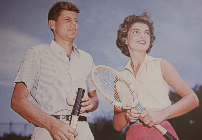 Kennedys play tennis in Palm Beach