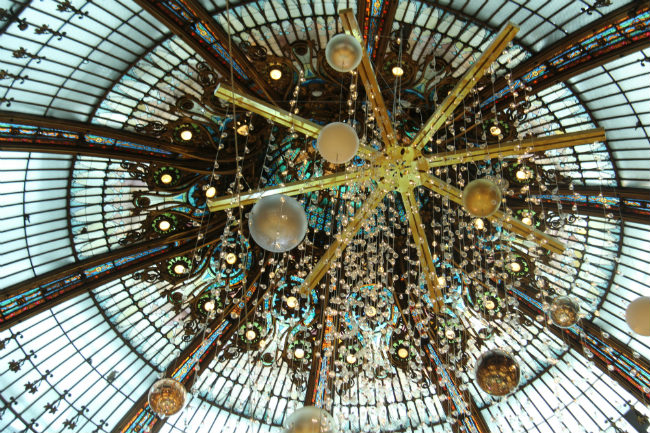 Intergalactic Christmas decorations at Galeries Lafayette
