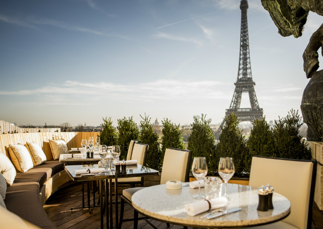 The view from the terrace at Café de l'Homme