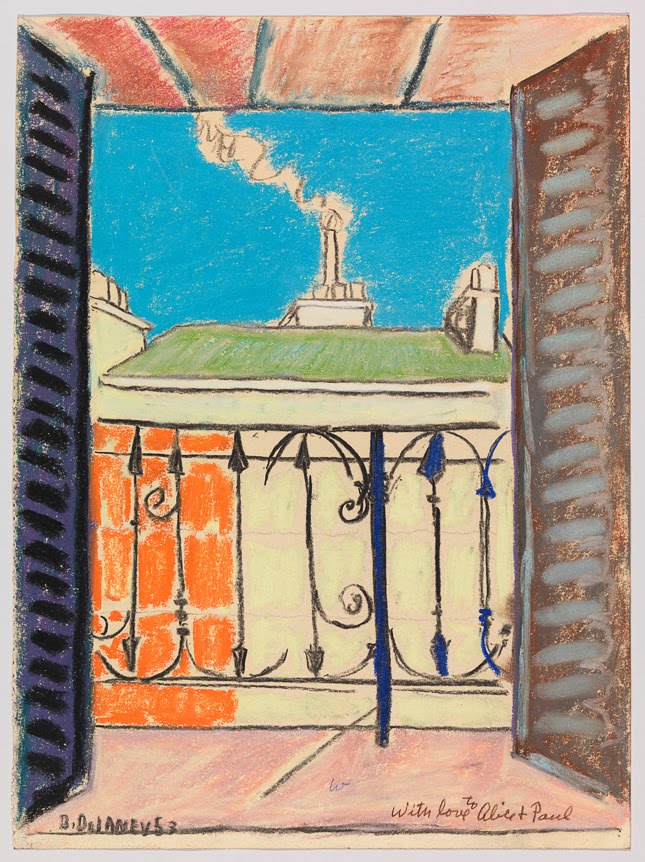 Paris Window (1953) Pastel on paper by Beauford Delaney