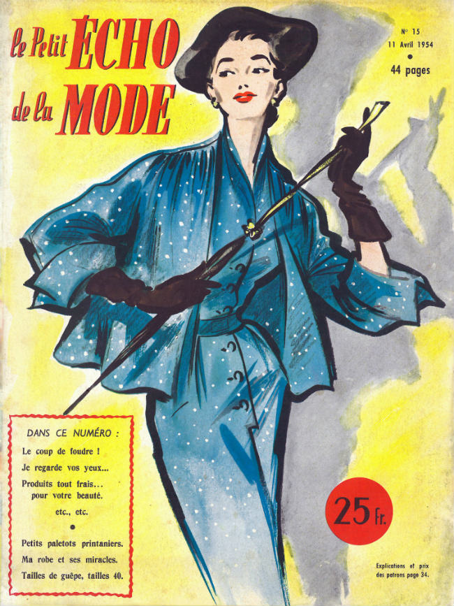 Elegant women have always carried parapluies, Le Petit Écho de la Mode, April 1954