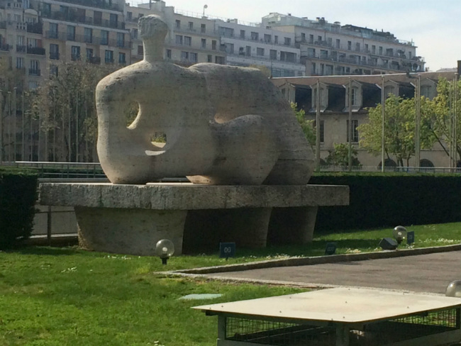 Henry Moore sculpture, "Reclining Figure" at UNESCO headquarters in Paris