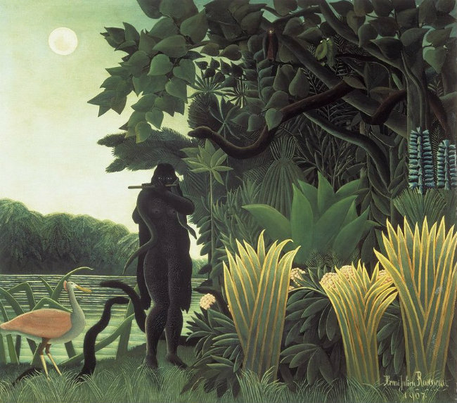 Henri Rousseau, Snake Charmer, 1907, oil on canvas, 167 x 189.5 cm Paris, Musée d’Orsay © RMN-Grand Palais (musée d'Orsay) / Hervé Lewandowski.