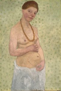 Paula Modersohn-Becker, Self-Portrait on Sixth Anniversary of her Wedding Day, 25 May 1906, distemper, 101.8 x 70.2 cm, Museen Böttcherstrasse, Paula Modersohn-Becker Museum, Bremen. © Paula-Modersohn-Becker-Stiftung, Bremen. 