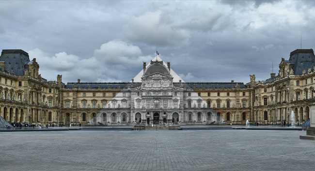 Louvre pyramid, JR, disappearing