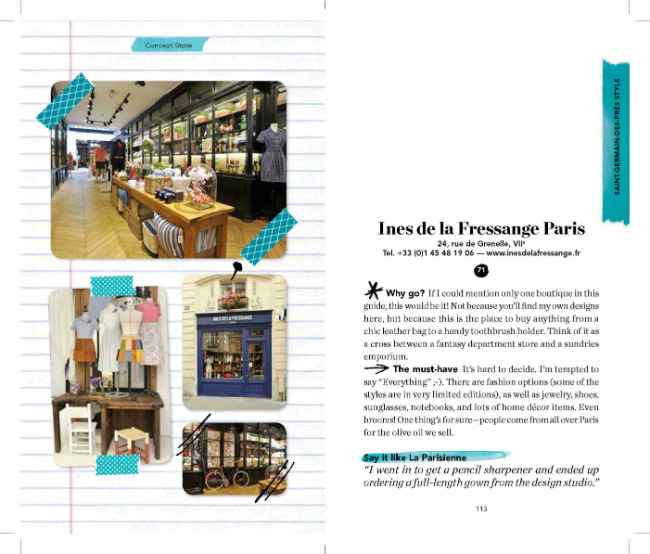 A page from "Parisian Chic City Guide" 