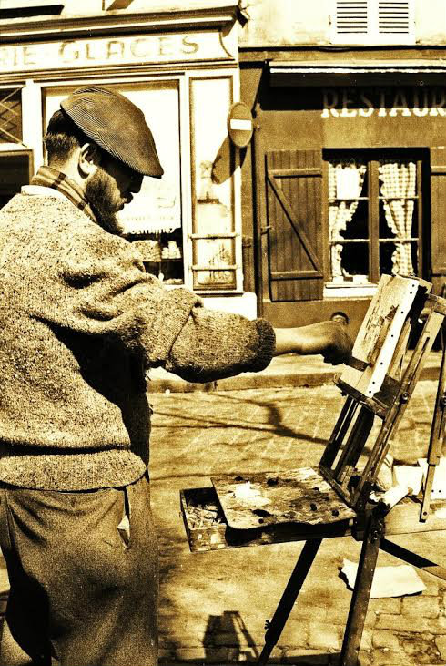 Artist in Montmartre, Paris (Photograph by Maurice Sapiro, 1956)