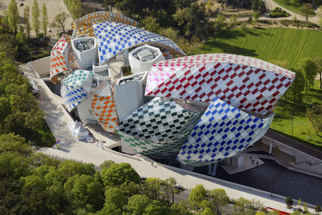 Fondation Louis Vuitton as seen from the air