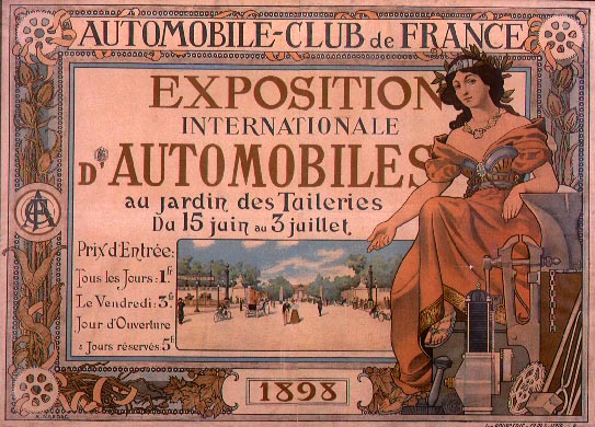 Poster for the exposition internationale d’automobiles de 1898