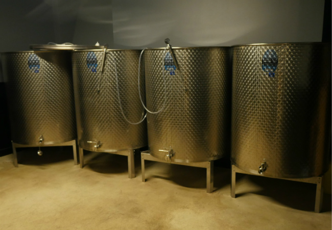 Fermentation tanks at Les Vignerons Parisiens