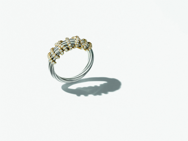 Gold ring with diamonds, David Yurman exclusive for Printemps. 1250 euros