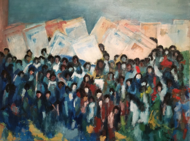 "March on Washington," Alma Thomas. 1964. As seen in "The Color Line" exhibition. Photo: Mary W Nicklin