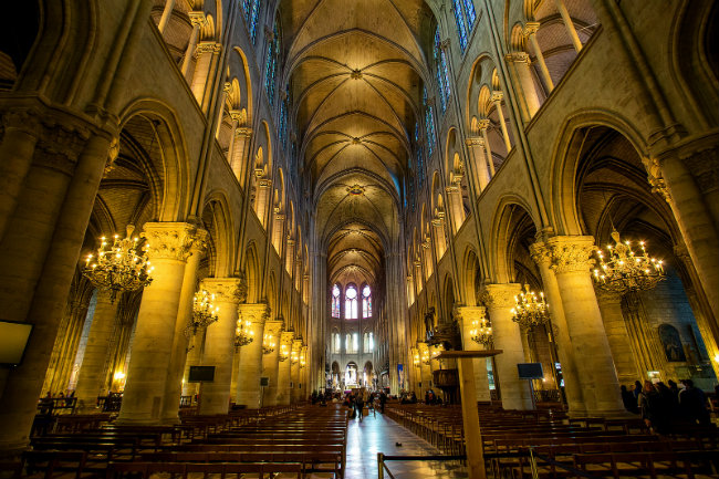 Inside the Notre Dame Cathedral, Paris