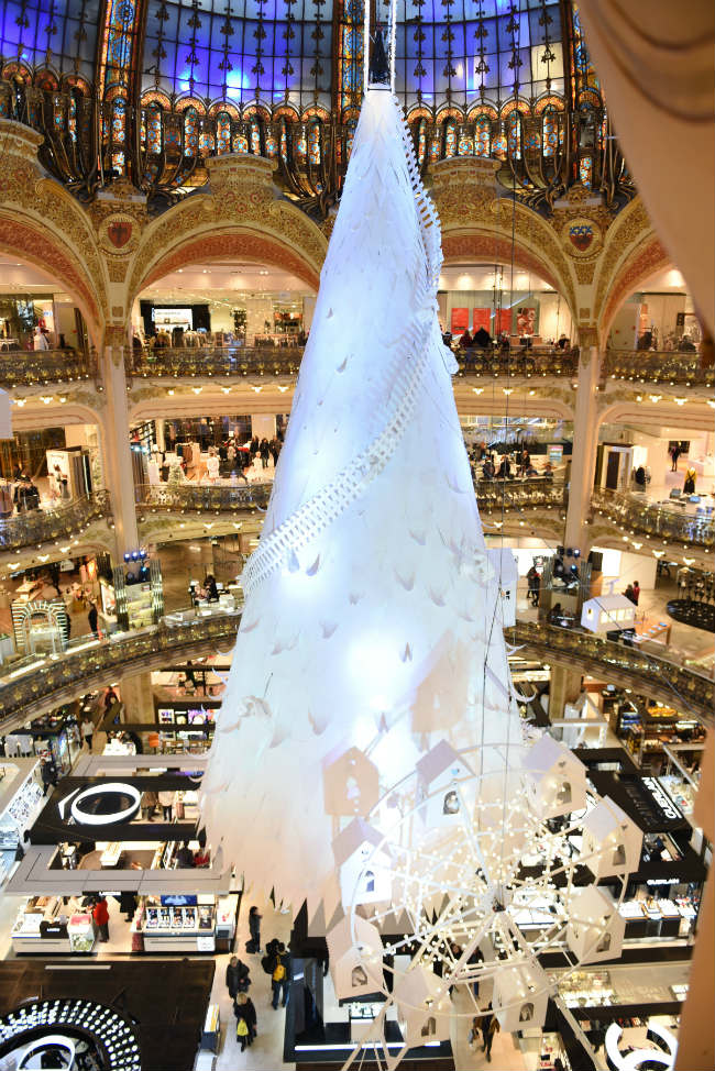 The famous Christmas tree at Galeries Lafayette. Photo: Krystal Kenney