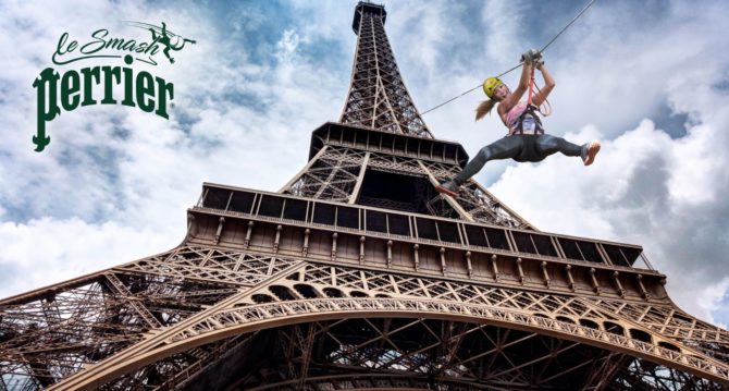 Perrier Launches a Zip-line from the Eiffel Tower to Celebrate Roland Garros