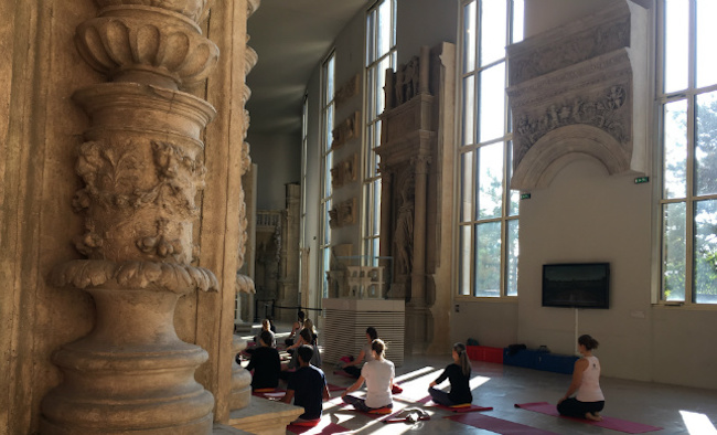 Yoga at the Cité de l’architecture et du patrimoine in Paris