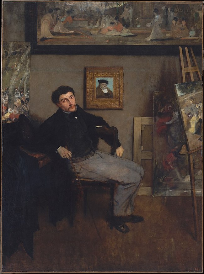 Edgar Degas, Portrait of James Tissot, c. 1867-68, oil on canvas, Metropolitan Museum of Art, NY.  Public Domain: Wikipedia