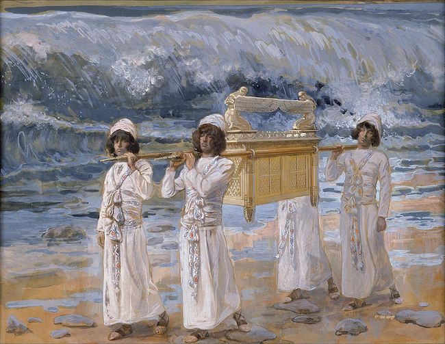 James Tissot, The Ark Passes Over the Jordan, between 1896 and 1902, gouache on board, The Jewish Museum, NY. Public Domain: Wikipedia. 