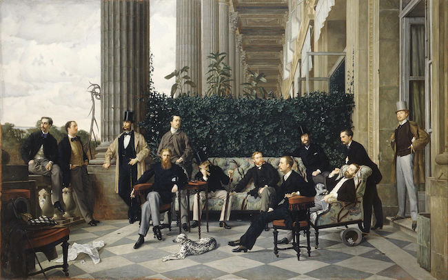 James Tissot, The Circle of the Rue Royale (a scene from Paris seen from the balcony of the Hôtel de Coislin overlooking the Place de la Concorde), 1868, oil on canvas, Musée d’Orsay. Public Domain: Wikipedia