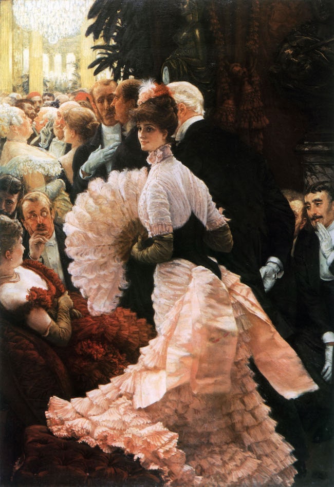 James Tissot, The Woman of Ambition (The Politician) or The Reception, from the series Women in Paris, 1885 or 1886, oil on canvas, Albright-Knox Gallery, Buffalo, NY.  Public Domain: Wikipedia