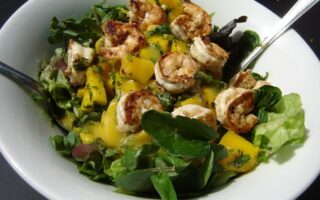 Recipe for Spring: Watercress Salad with Grilled Shrimp and Mangoes