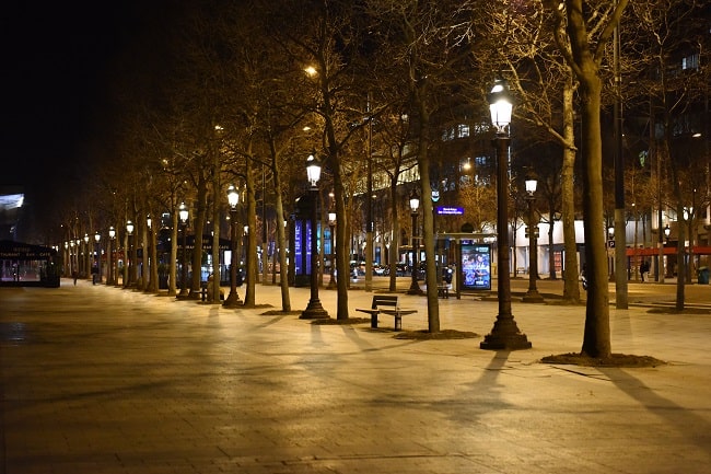 The emptiest Champs Elysées you’ll ever see.
