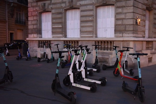 Scooters are plentiful after curfew. 