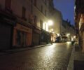 Rue Mouffetard in the middle of the night.