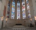 A portrait photo of the windows at Sainte Chapelle