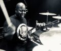 Black and white drum shot of Ralphe Rolle