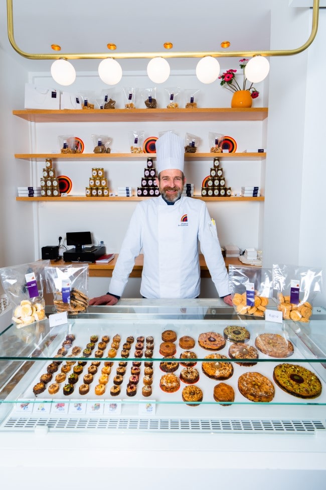 Bertrand Bernager posing with baked goods