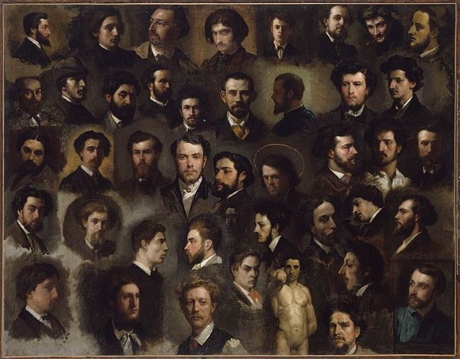 43 portraits of painters of l'atelier Gleyre. Anonymous. Between 1856 and 1868. Petit Palais, musée des Beaux-arts de la Ville de Paris