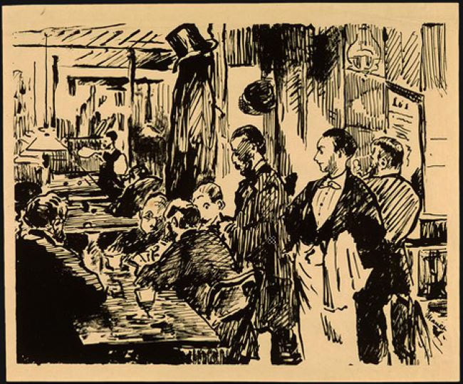 Au Café, by Édouard Manet, depicting the Café Guerbois. National Gallery of Art, Washington D.C.