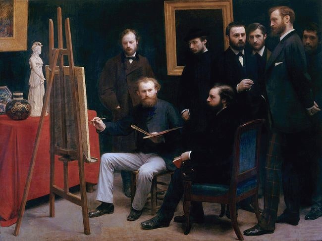 A Studio at Les Batignolles, Henri Fantin-Latour, 1870 