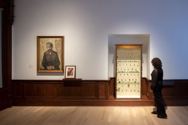 Installation view of The Hare with Amber Eyes, the Jewish Museum