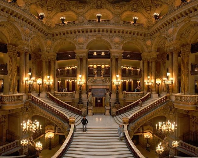 The grand staircase at Opera Garnier