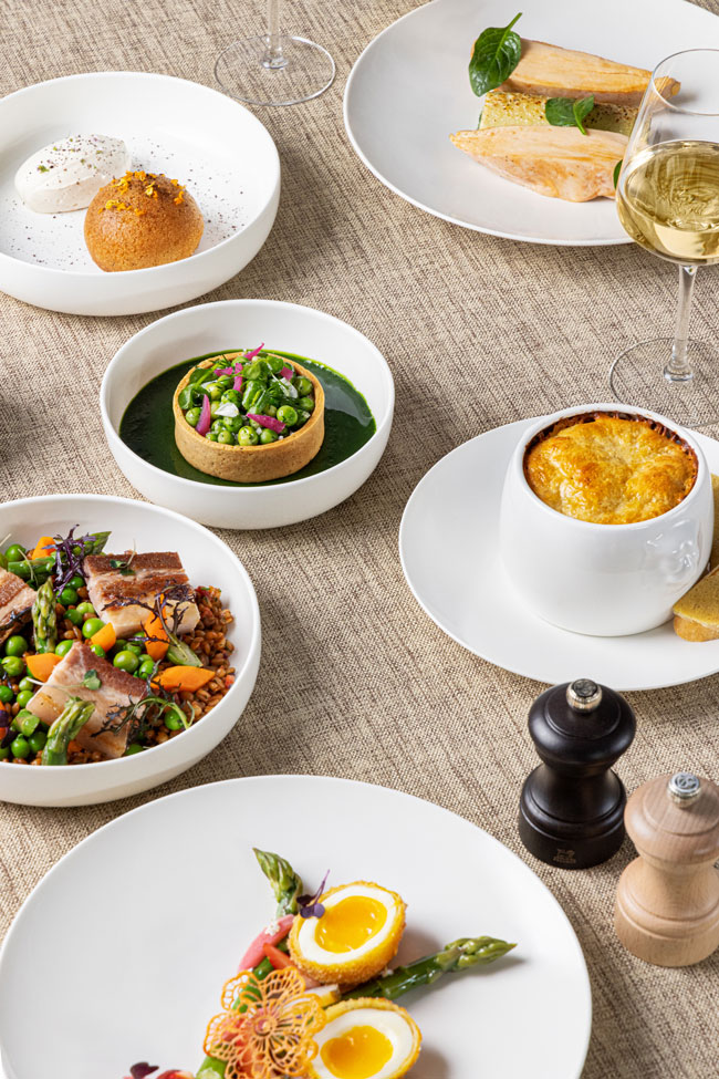 An array of dishes from Madame Brasserie