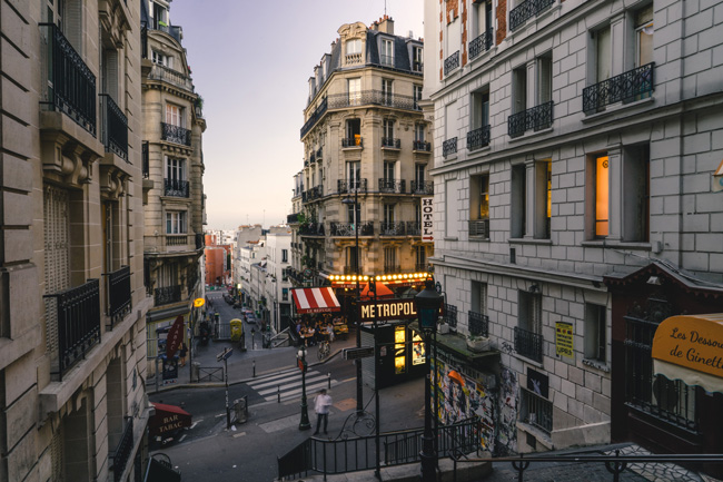 Montmartre streets at dusk