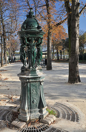 Wallace Fountain at the south side of Champs-Elysees Avenue