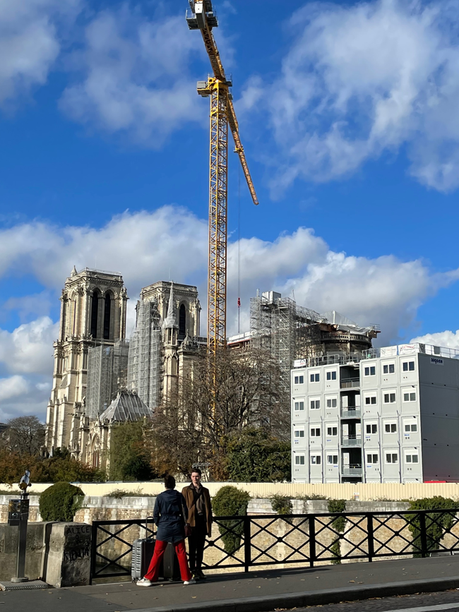 A crane above the Notre-Dame
