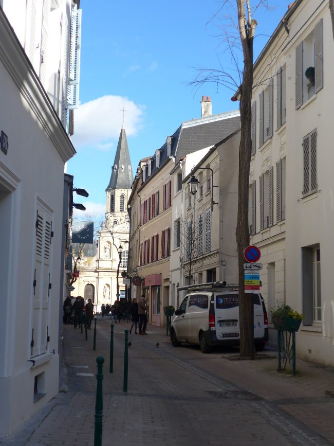 Rue Jean Le Coz and Eglise St Pierre et St Paul, Rueil