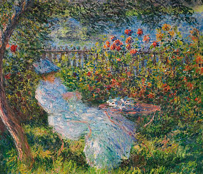 A painting of Alice, Monet's wife, in the garden at Giverny, Monet