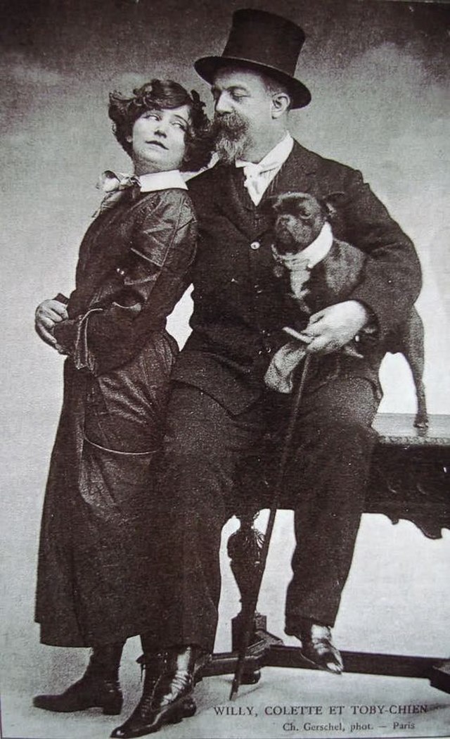 A photo of Colette, Willy and their dog Toby