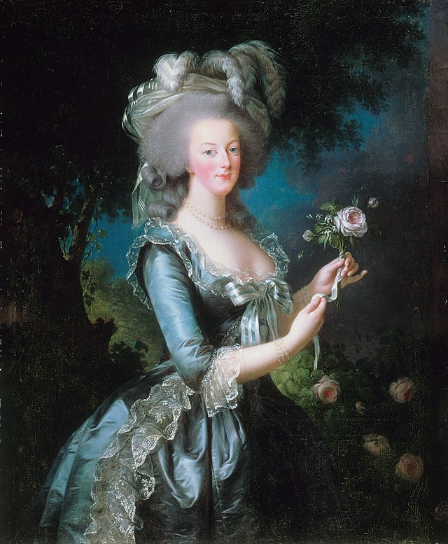 Painting of Marie Antoinette with a rose