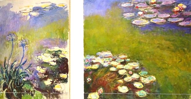 Joan Mitchell reflects Monet's waterlilies in Bois de Boulogne and Barcelo  uses Grisaille in Pantin